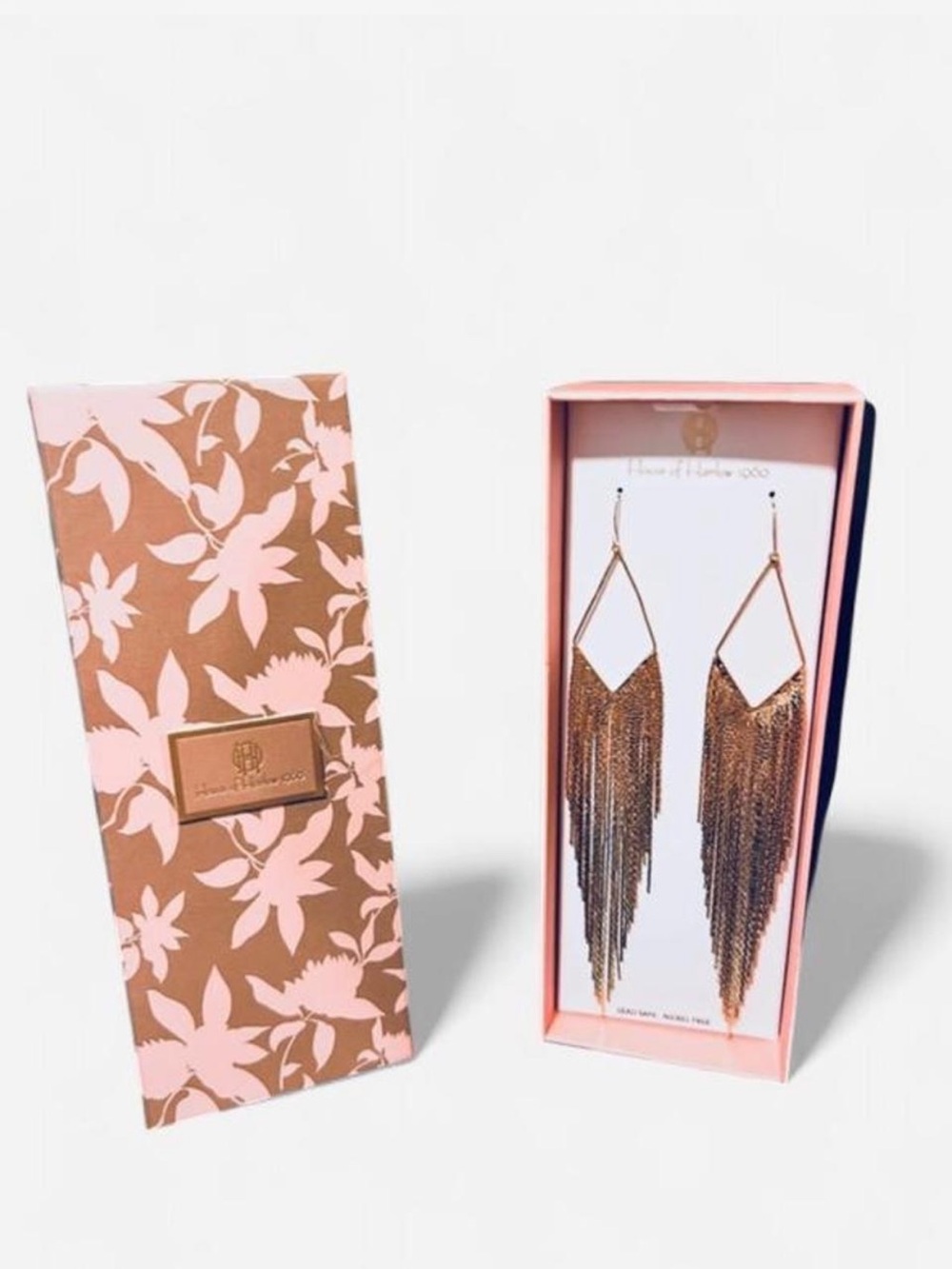 House of Harlow 1960 Rose Gold Chain Fringe Earrings
